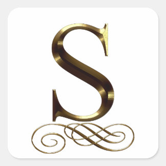 VIP Gold"S"-monogram Vierkante Sticker