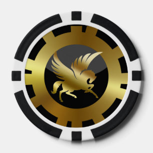 VIP Golden Pegasus zwart en goud Pokerchips