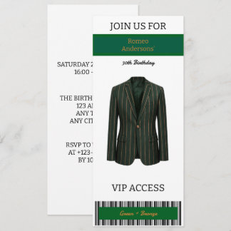 VIP groene bronzen pak 30e verjaardagsuitnodiging Kaart