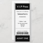VIP het Ticket van de Toelating van de Partij van  Kaart (Voorkant / Achterkant)