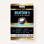 VIP Hockey TOUT ACCÈS Badge Gold Pass (Devant)