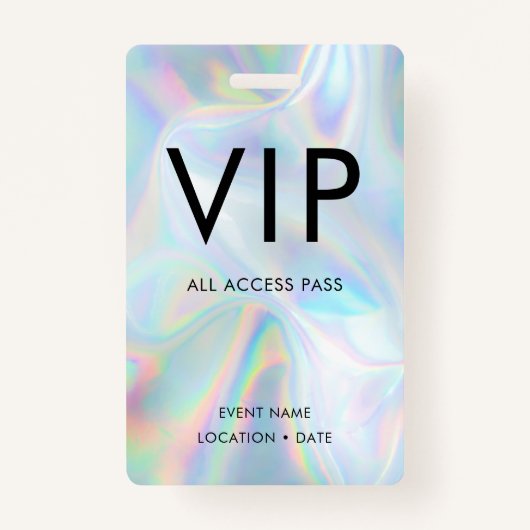 VIP Holografische Achtergrond Eenvoudig Lettertype Badge (Voorkant)
