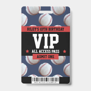 VIP-honkbalverjaardagsfeest Gastpas Badge