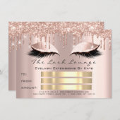 VIP Lashes Roos Spark Gold Makeup Certificate Cade Kaart (Voorkant / Achterkant)