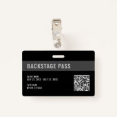 VIP met QR Code en Foto Horizontale ID Badge (Achterkant met clip)