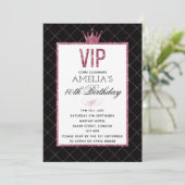 VIP Parties scintillant rose et noir Invitations d (Debout devant)