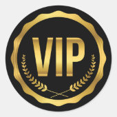 VIP-partijpas van Gold en Black Laurel Ronde Sticker (Voorkant)