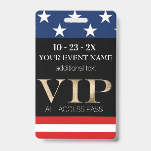 VIP-Pas Amerikaanse Vlag Evenement Badge