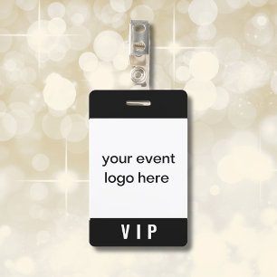VIP-pas eenvoudig zwart en wit Badge