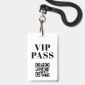 vip pas qr-code minimalistisch modern badge (Voorzijde met lanyard)