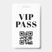 vip pas qr-code minimalistisch modern badge (Achterkant)