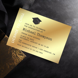 VIP-pas van Black and Gold Graduation Party Kaart