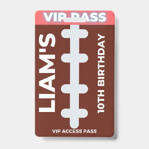 VIP-Pas Voetbal Verjaardagsfeestje Badge