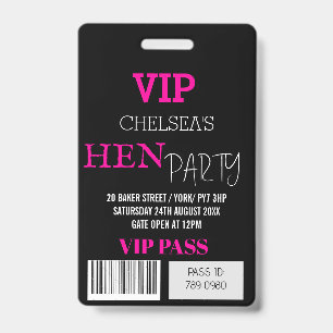 VIP-pas voor aangepaste vrijgezellenfeest festival Badge