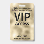 VIP Pass-badge | Aangepaste Gouden Folie QR Code & Badge (Voorkant)