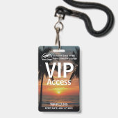 VIP Pass-badge | Aangepaste Palm Grove QR-code & L Badge (Voorzijde met lanyard)