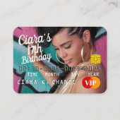 VIP Pass Credit Kaart Foto Birthday (Voorkant)