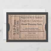 VIP Pass House Warming Cardboard Thleed Ticket Kaart (Voorkant)