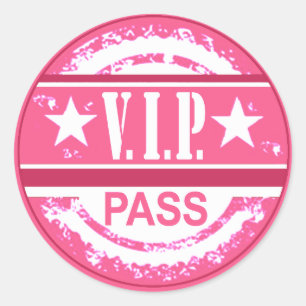 VIP Pass Party Sticker (roze)