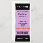 VIP Pass Party Tomission Ticket Kaart (Voorkant / Achterkant)