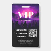 VIP Pass QR Code Concert Badge (Achterkant)