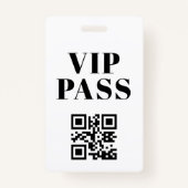 vip pass qr code minimalistisch modern badge (Voorkant)