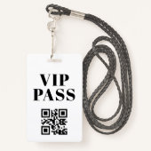 vip pass qr code minimalistisch modern badge (Achterkant met draagriem)
