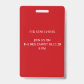 VIP Pass Red Carpet Badge (Achterkant)