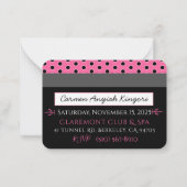 VIP Pink Stripes Photo Carte de crédit Invitation (Dos)