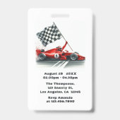 VIP-Pitcrewpas voor verjaardag van raceauto Badge (Back)