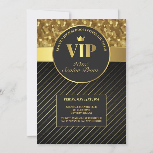 VIP Prom-uitnodiging Kaart (Voorkant)