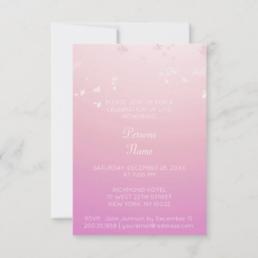 Vip Silver Pink Kaart (Achterkant)