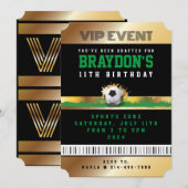 VIP SOCCER TOUS ACCÈS Gold Pass Badge Invitation (Devant / Derrière)