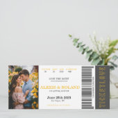 VIP Ticket 1 Foto Opslaan De Datum Kaart (Staand voorkant)