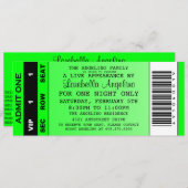 VIP Ticket Birthday (Groene) Uitnodiging (Voorkant / Achterkant)