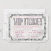 VIP Ticket Silver and Pink Diamonds Kaart (Voorkant)
