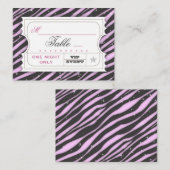 VIP Ticket Zebra Glam Paarse tafelkleppen (Voorkant / Achterkant)