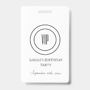 VIP-toegang via White en Black Chi Birthday Party Badge