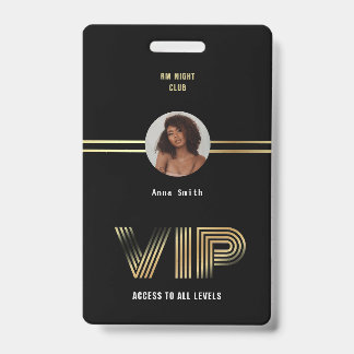VIP-toegangskaart Gouden Folie Foto Nachtclub Badge