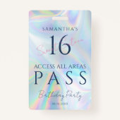 VIP-toegangspas 16e verjaardag holografisch Badge (Voorkant)