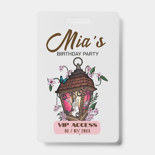 VIP-toegangspas Verjaardagsfeestje Badge (Voorzijde)