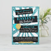 VIP van Limiet Pass Blauwgroen & Gold Glitter-uitn Kaart (Staand voorkant)