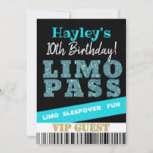 VIP van Limiet Pass Blauwgroen & Gold Glitter-uitn Kaart (Achterkant)