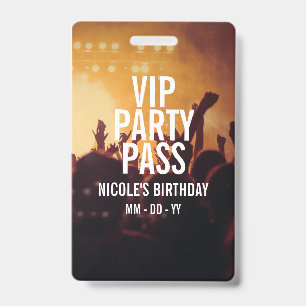 VIP Verjaardagsfeest Pas Aangepaste Foto Concert B Badge