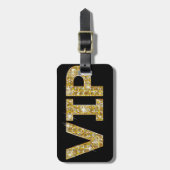 VIP voor zwarte en goudglitter Bagagelabel (Voorkant verticaal)