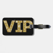 VIP voor zwarte en goudglitter Bagagelabel (Achterkant horizontaal)