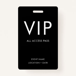 VIP Zwart & Wit Minimalist Badge
