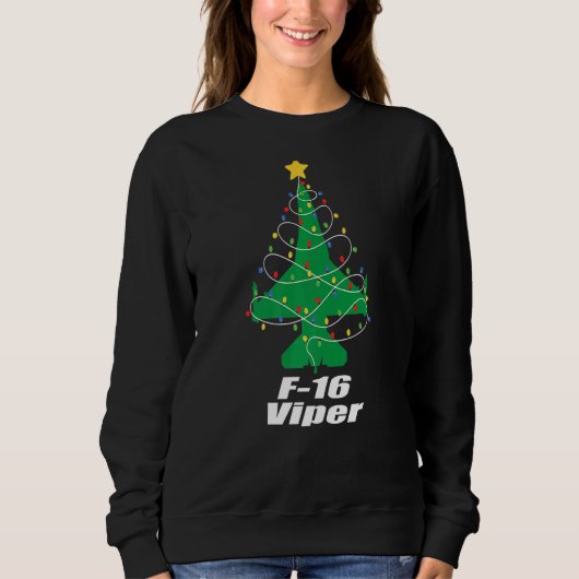 Viper Kerstmis F 16 Jet Fighter souvenir en Figh Trui (Voorkant)