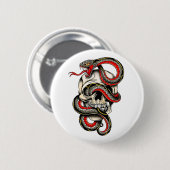 Viper Skull Tattoo ontwerp Ronde Button 5,7 Cm (Voorkant /achterkant)