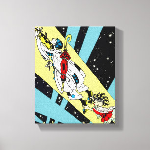 Viperetta vliegt naar de maan canvas afdruk